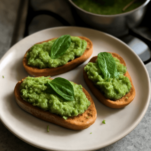 crostini-de-puree-de-pois-et-menthe