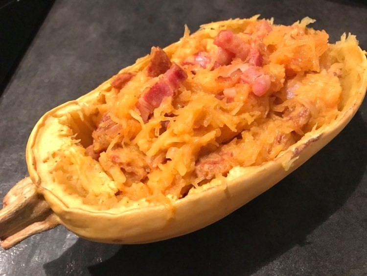 Courge spaghetti au chorizo - Nutriwi