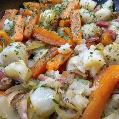 Topinambour aux lardons