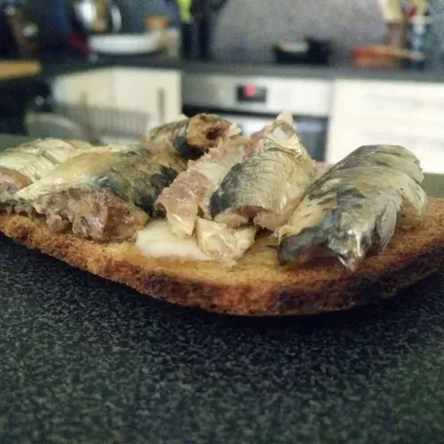 Tartines de sardine à l'huile d'olive