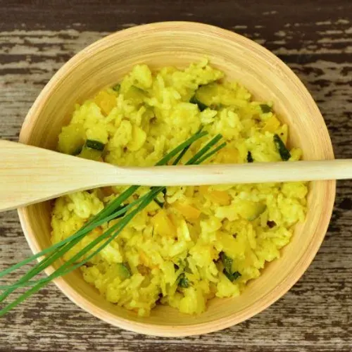 Risotto au curry et légumes