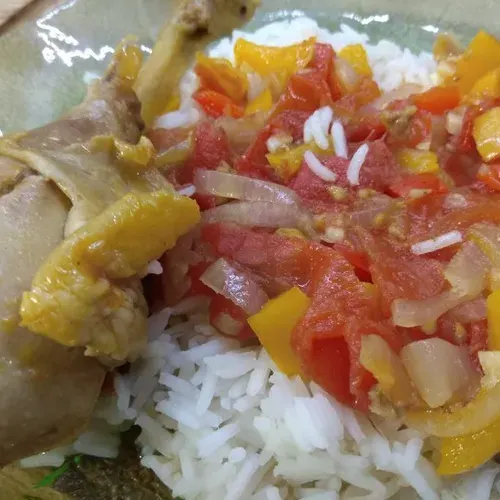 Poulet basquaise au riz semi complet