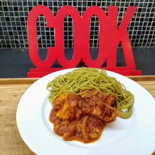 Sauté de dinde masala avec spaghetti au quinoa