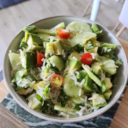 Salade de riz et crudités