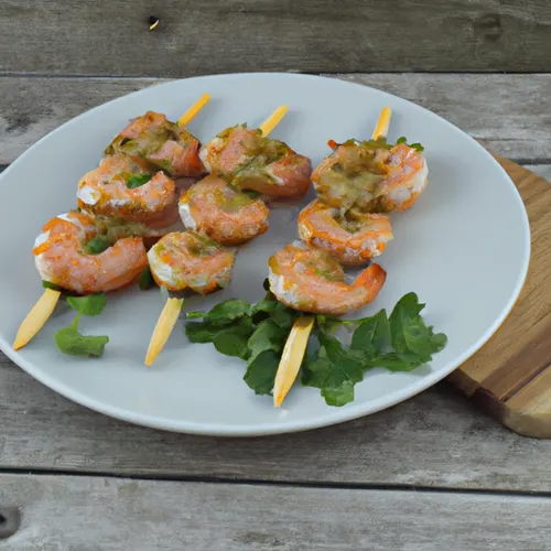 Brochettes de crevettes grillées à l'ail et au persil