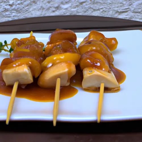 Brochettes de poulet marinées au miel et soja recipe