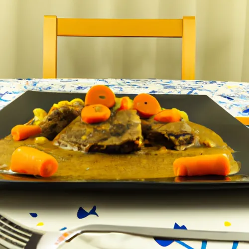 Rôti de boeuf à la moutarde à l'ancienne et aux carottes glacées
