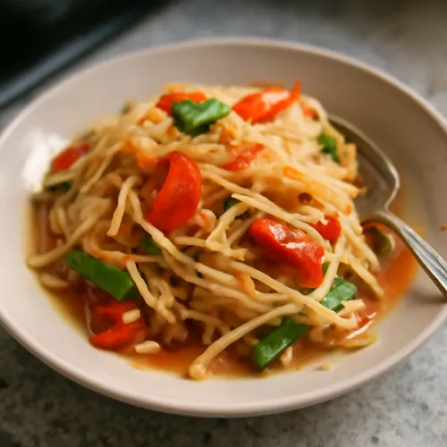 Salade de papaye verte, spécialité laotienne