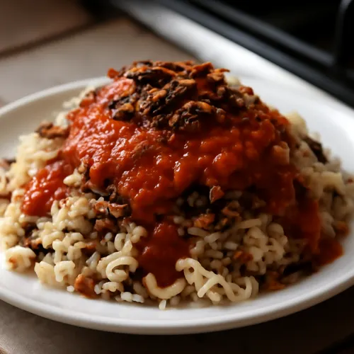 Koshari Égyptien Simple avec 5 Ingrédients